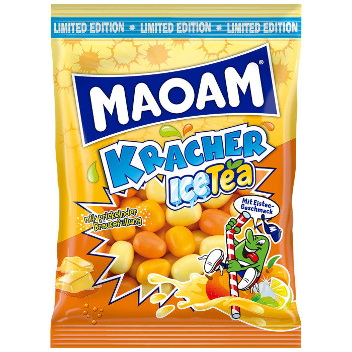 MAOAM Kracher Ice Tea Kaubonbons mit Brausefüllung 200g