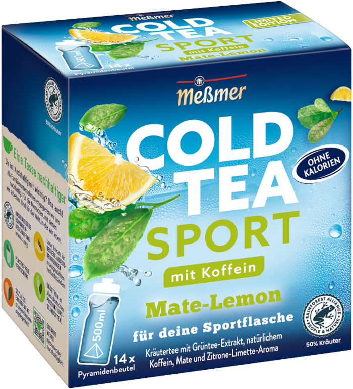 Mate Tea Mess Meßmer Cold Tea Sport Mate-Lemon 14 Pyramidenbeutel