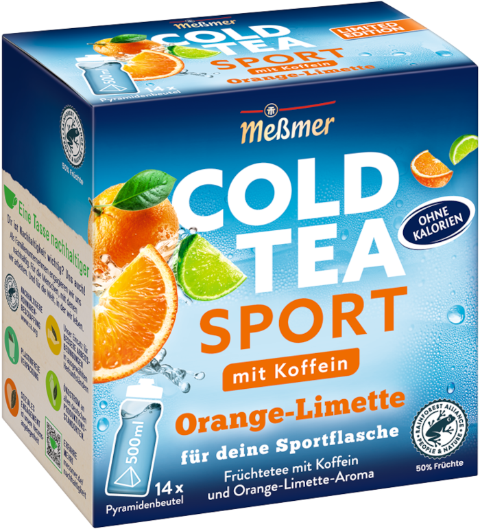 Meßmer Cold Tea Sport Orange-Limette 14 Pyramidenbeutel