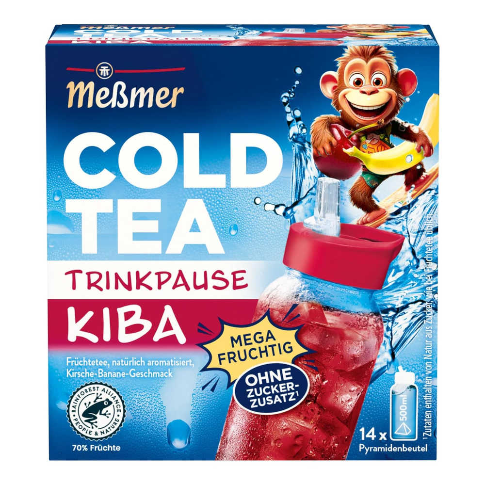 Meßmer Cold Tea Pausa para Beber Cereja-Banana 14 Saquetas Piramidais