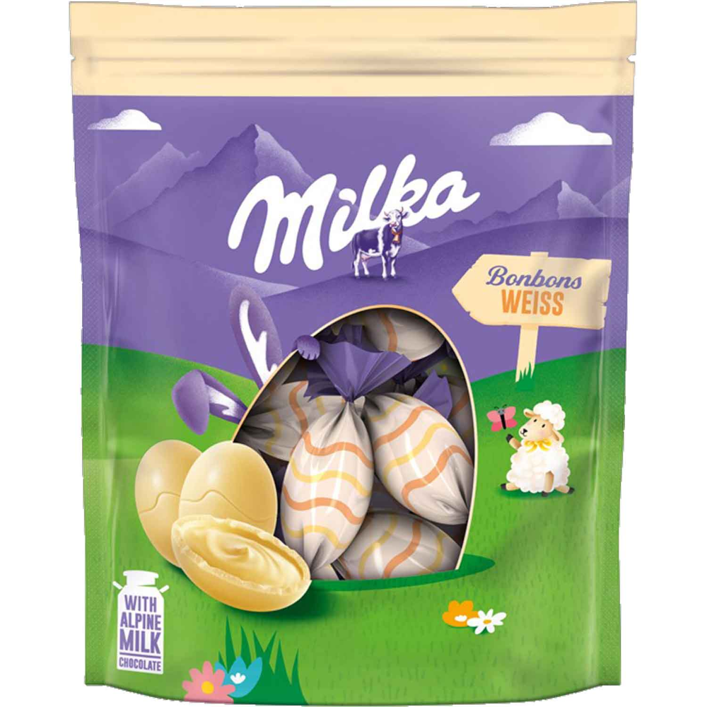 Bonbon al cioccolato Milka Bianco Pasqua 90g / 2,82oz