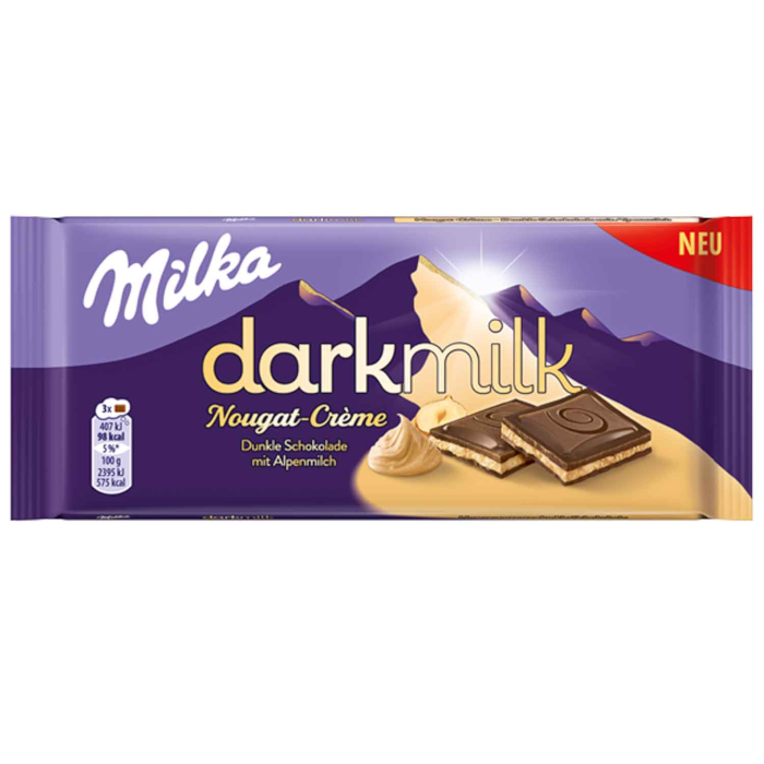 Milka Darkmilk Nougat-Crème Schokolade 85g / 3 oz