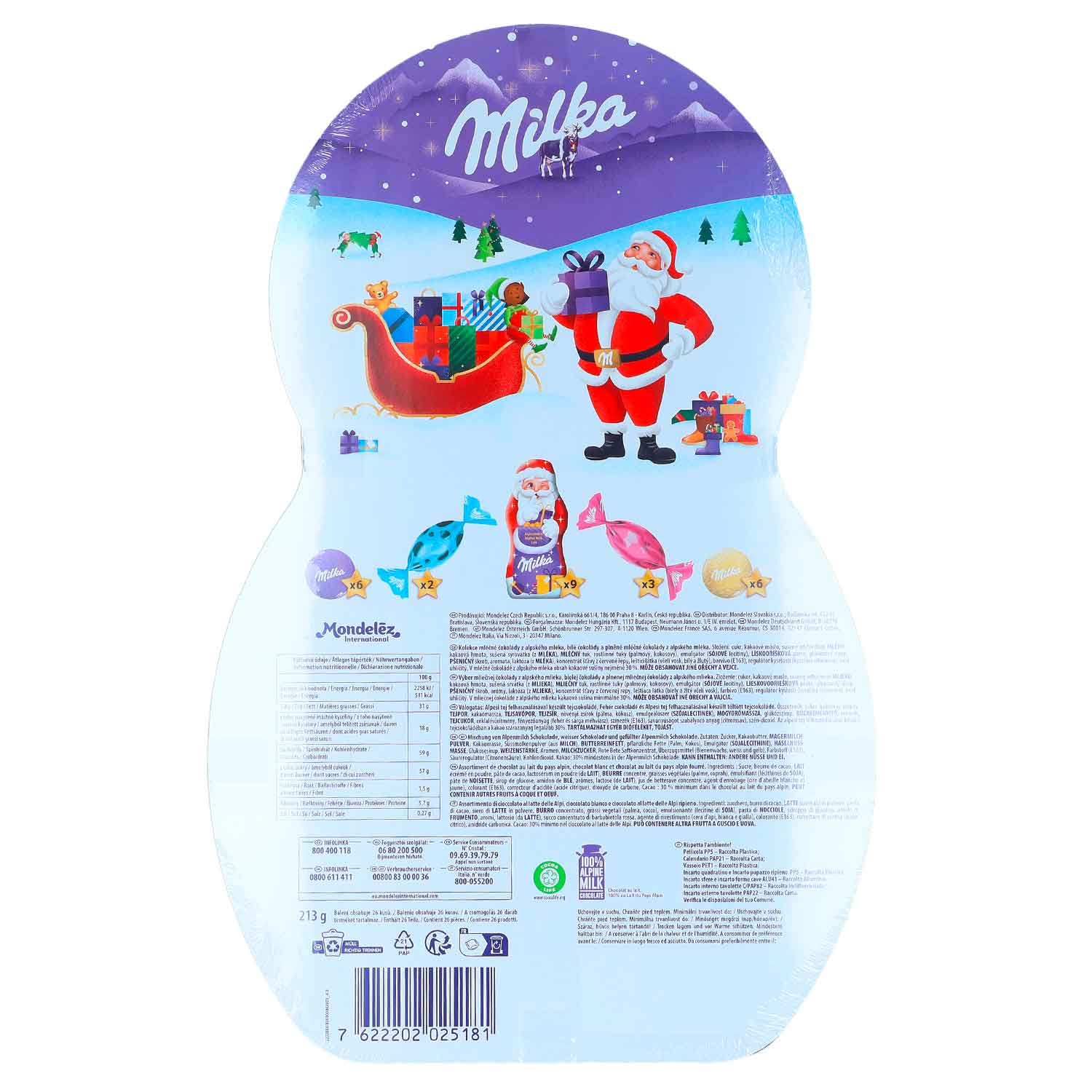 Milka Snow Mix Calendário do Advento 213g / 7.51oz