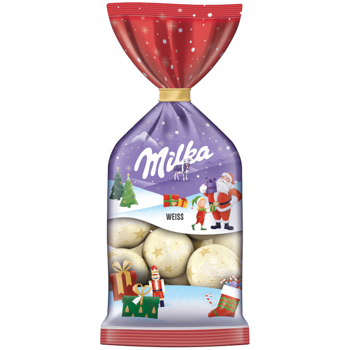 Milka Weihnachts-Kugeln weiße Schokolade 100g / 3.52 oz