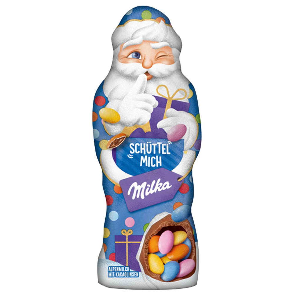 Milka Weihnachtsmann 'Schüttel Mich' mit Kakaolinsen 61g / 2.15 oz