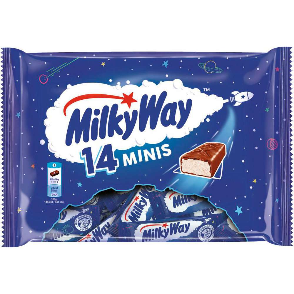milkyページ2 Milky Way Minis barras de chocolate com creme de doce 227g