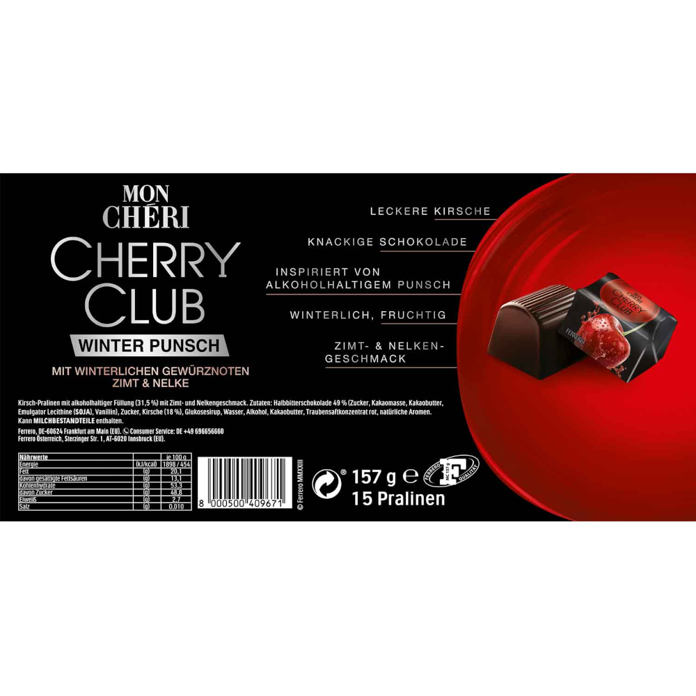 Ferrero Mon Chéri Cherry Club Winter Punsch 15 Stück 157g