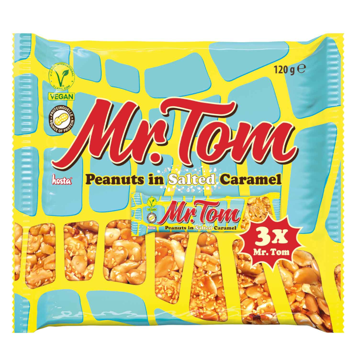 Mr. Tom Roasted Peanuts in Salted Caramel 3 x 40g bars