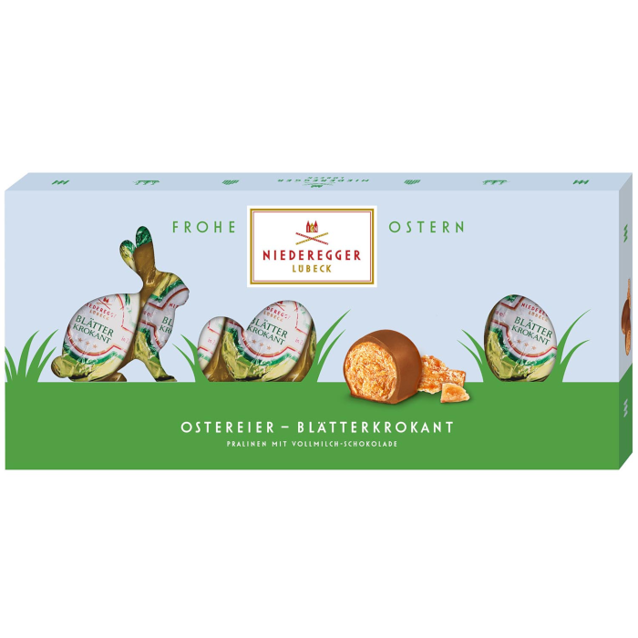 Huevos de Pascua de la marca Niederegger Blätterkrokant, regalo de Pascua, 100 g/3,52 oz