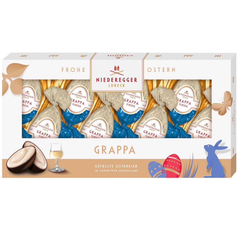 Huevos de Pascua rellenos de grappa Niederegger (100 g)
