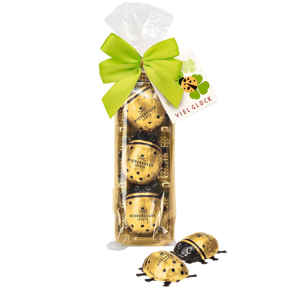 Niederegger Marzipan Ladybug Gold 3-pack 45g / 1.58oz