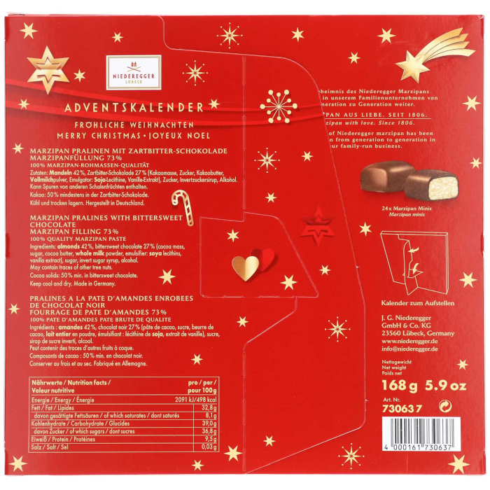 Niederegger Glamour Mini Tisch-Adventskalender 168g