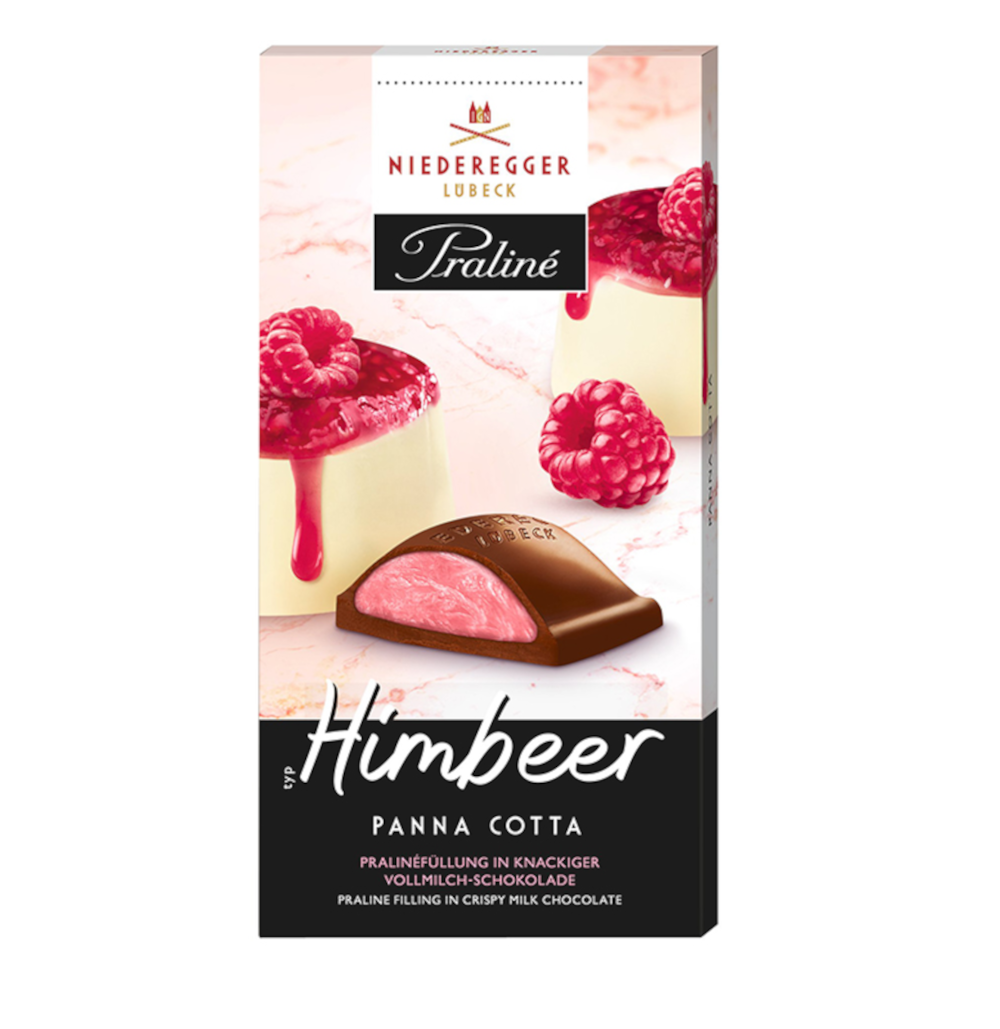 Niederegger Praliné Chocolate Bar Type Raspberry Panna Cotta 100G