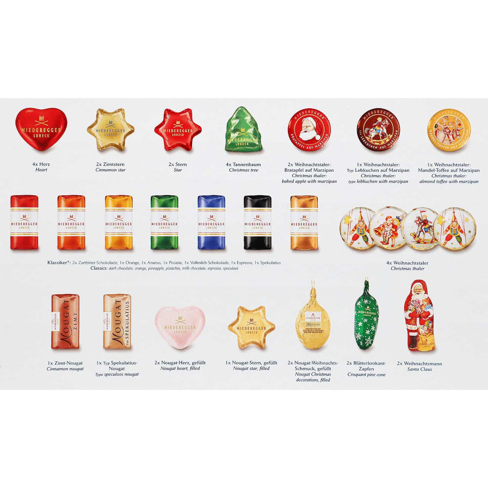 Niederegger Pyramide Adventskalender 500g / 17.63 oz