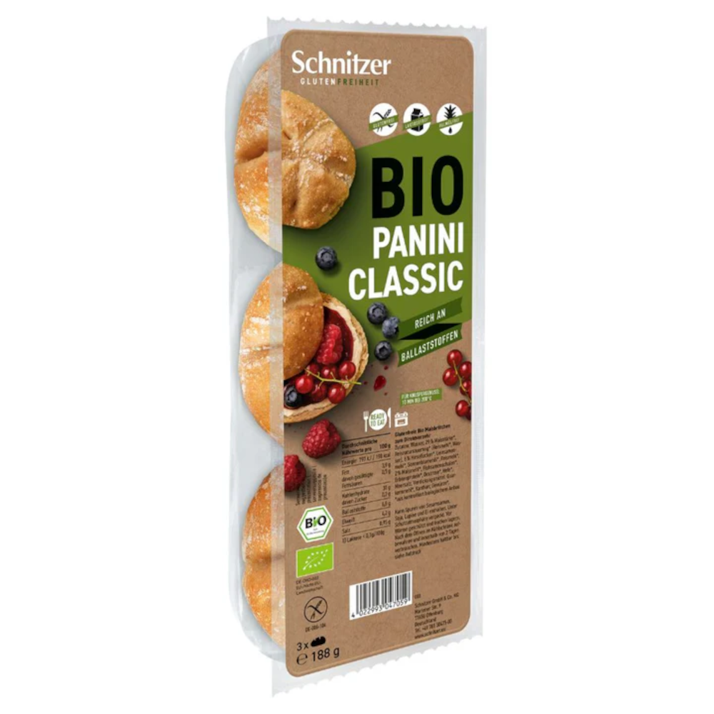 Panini orgánico clásico Schnitzer sin gluten 188 g/6,63 oz