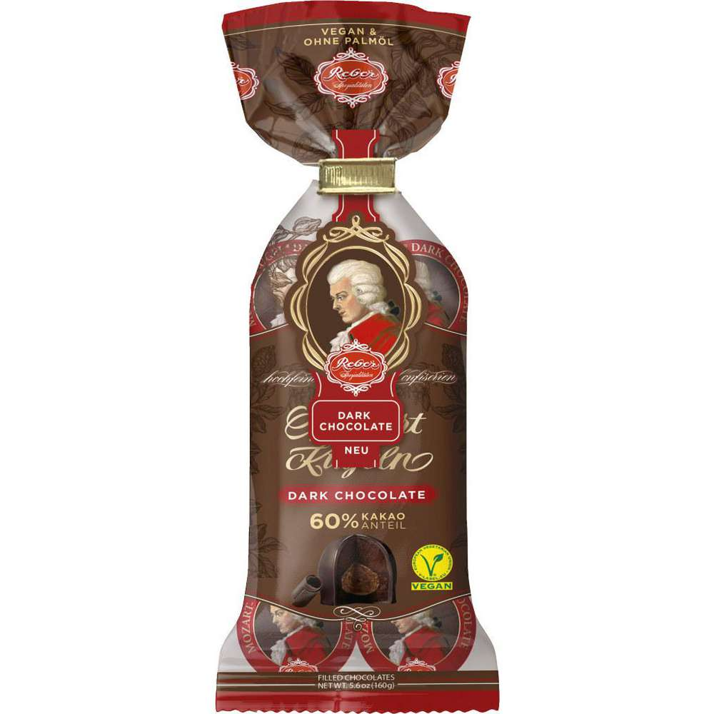 Reber Palline Monzart al cioccolato fondente Vegan 8 pezzi 160g