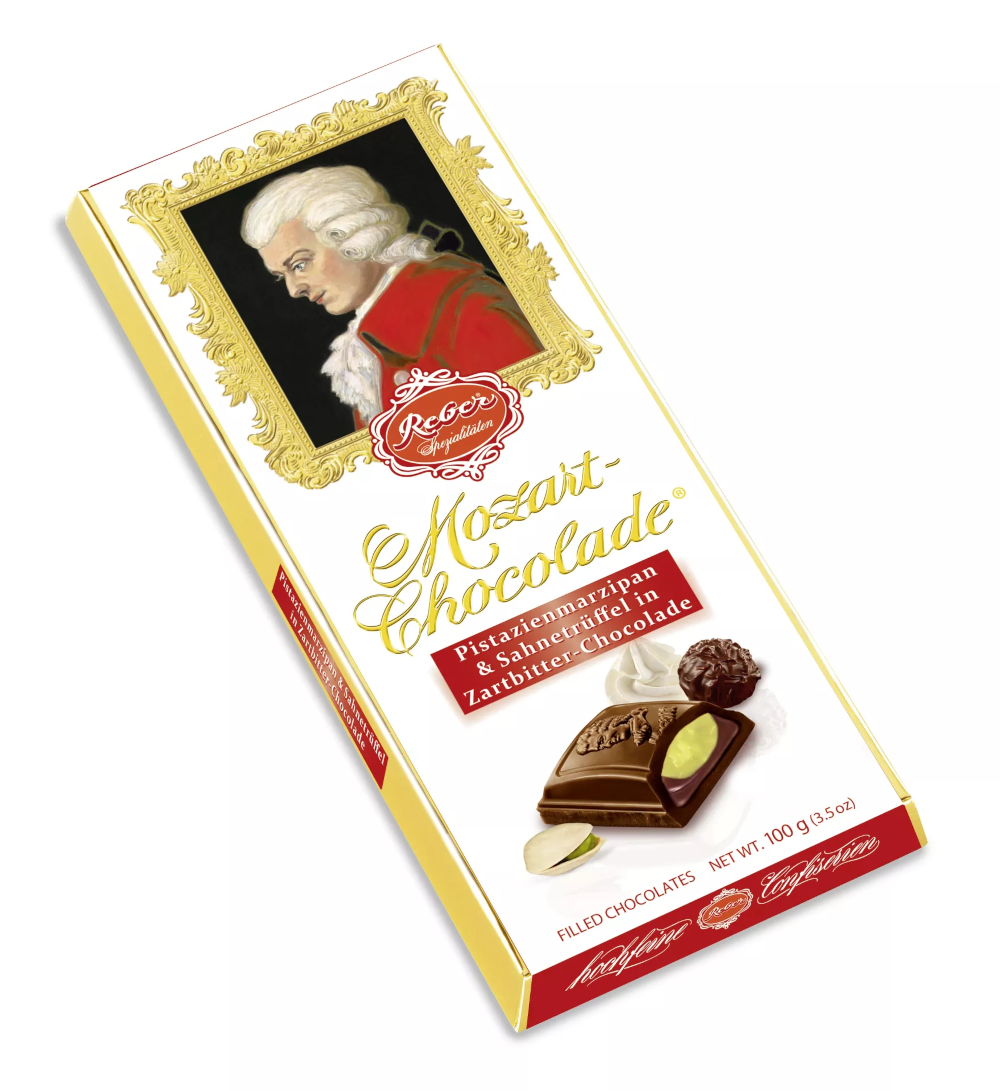 Tavoletta di cioccolato fondente Reber Mozart 100g