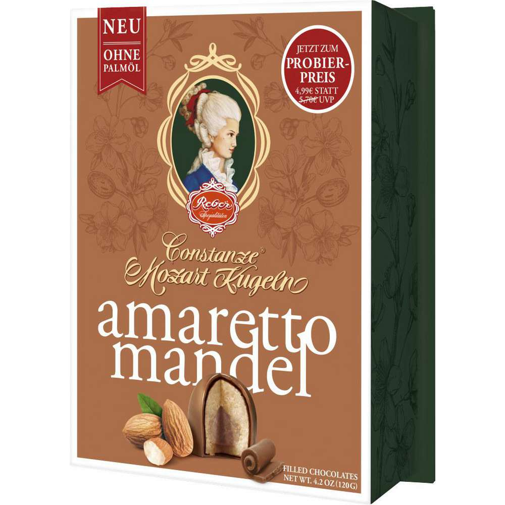 Reber Constanze Amaretto-Mandel Mozart Kugeln 6 Stück 120g
