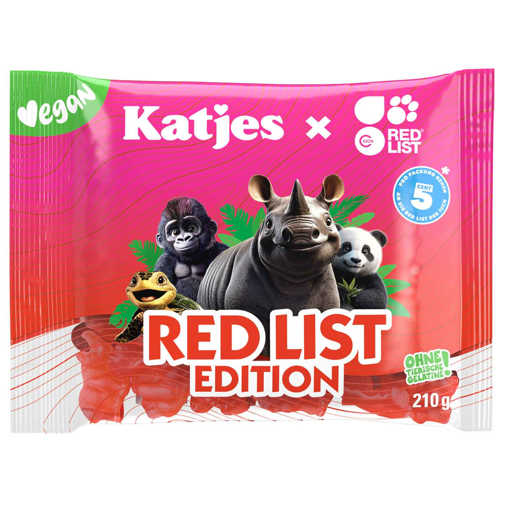 Katjes Red List Edition, vegane Fruchtgummi 210g