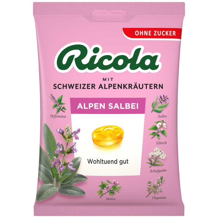 Ricola Alpen Salbei Kräuterbonbons ohne Zucker 75g / 2.64oz