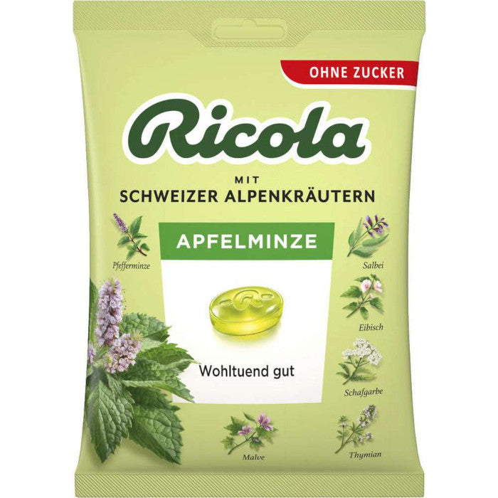 Ricola Apfelminze Schweizer Kräuterbonbons ohne Zucker 75g / 2.64oz