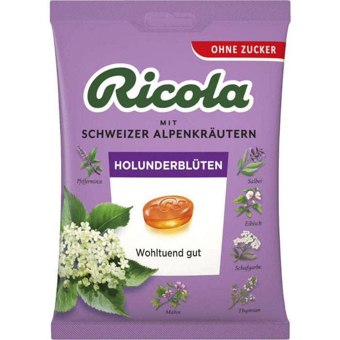 Ricola Holunderblüten Kräuterbonbons ohne Zucker 75g / 2.64oz