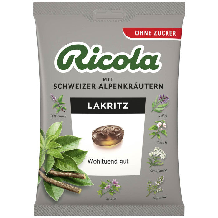 Ricola Lakritz Schweizer Kräuterbonbons ohne Zucker 75g / 2.64oz