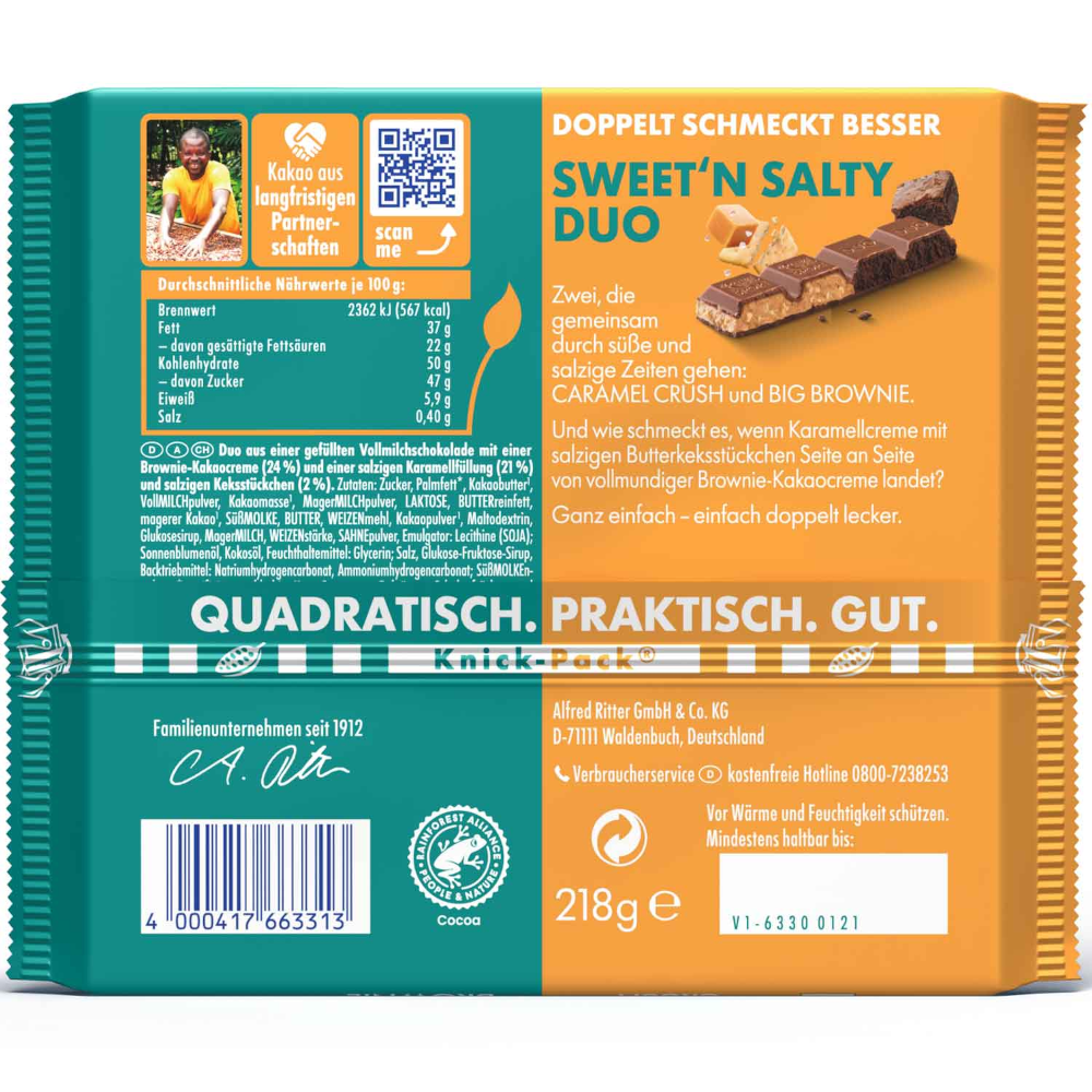 Ritter Sport Schokolade Sweet'n Salty Duo 218g / 7.68oz