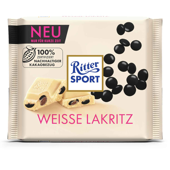 Ritter Sport Chocolade Wit Zoethout 100g / 3.52oz