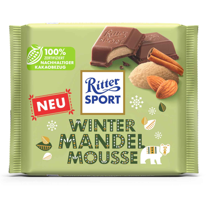 Ritter Sport Schokolade Winter Mandel Mousse Limited Edition