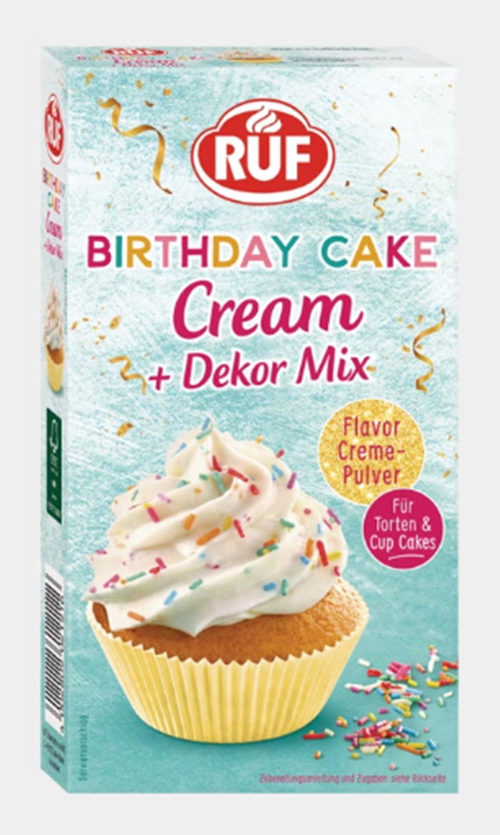 RUF Birthday Cake Cream mit Dekor Gebäckcreme 110g / 3.88oz