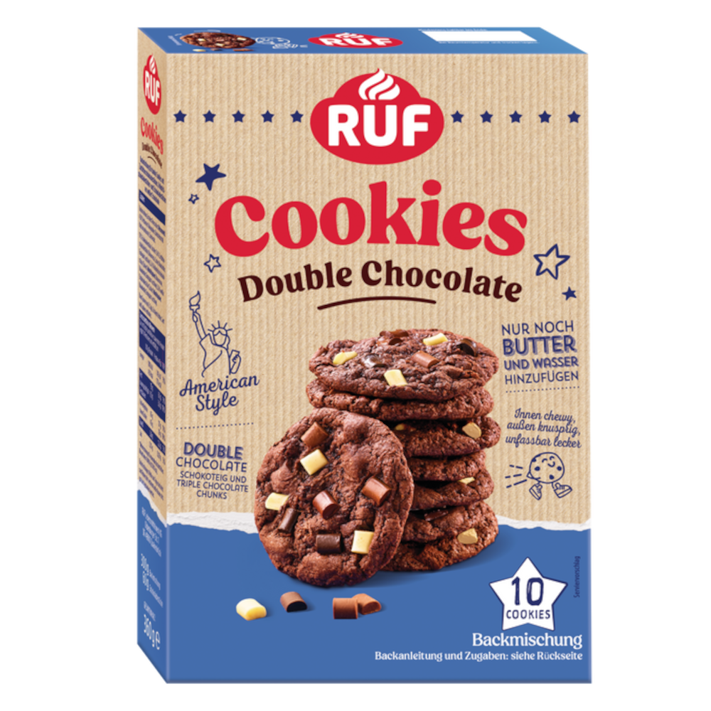 Mezcla para hornear RUF Cookies Doble Chocolate 360g / 12.69oz