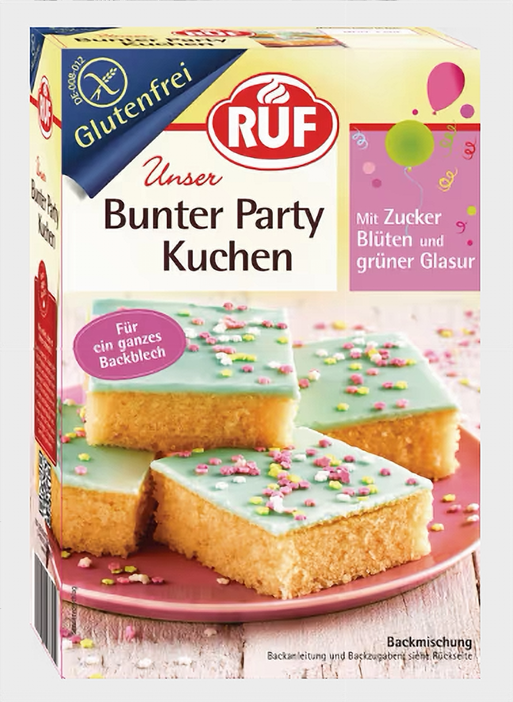 RUF Mezcla colorida para hornear pasteles de fiesta sin gluten 815 g / 28,74 oz