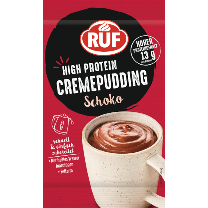 Pudín de crema de chocolate alto en proteínas RUF 59 g / 2,08 oz