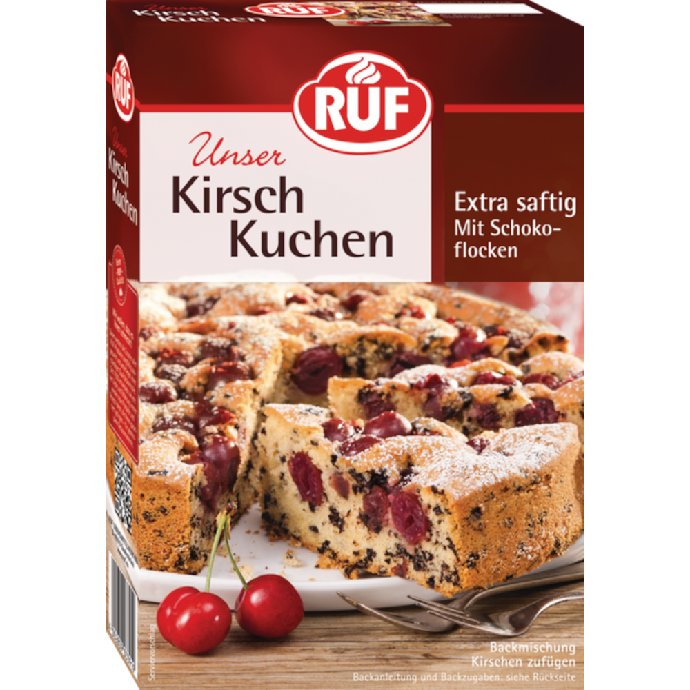 RUF Kirsebærkagemix med chokoladeflager 435g / 15.34oz