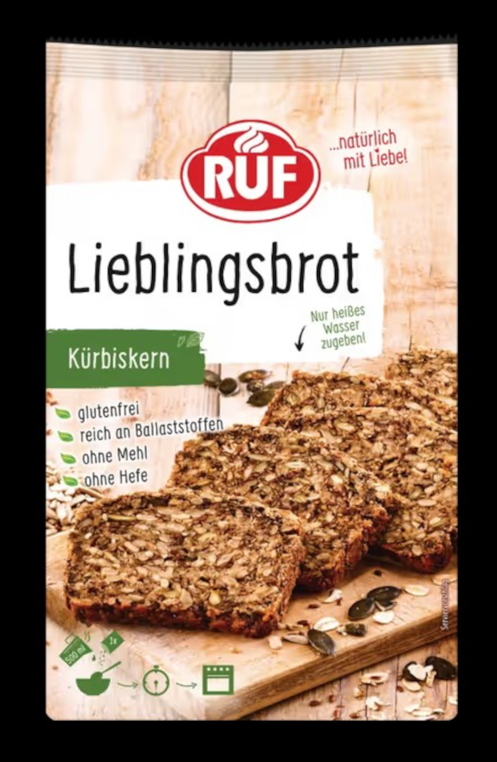 RUF Lieblingsbrot Kürbiskern Glutenfrei Backmischung 600g / 21.16oz