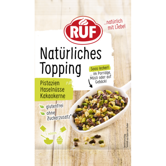 RUF Topping naturel pistaches noisettes graines de cacao 30g / 1.05oz