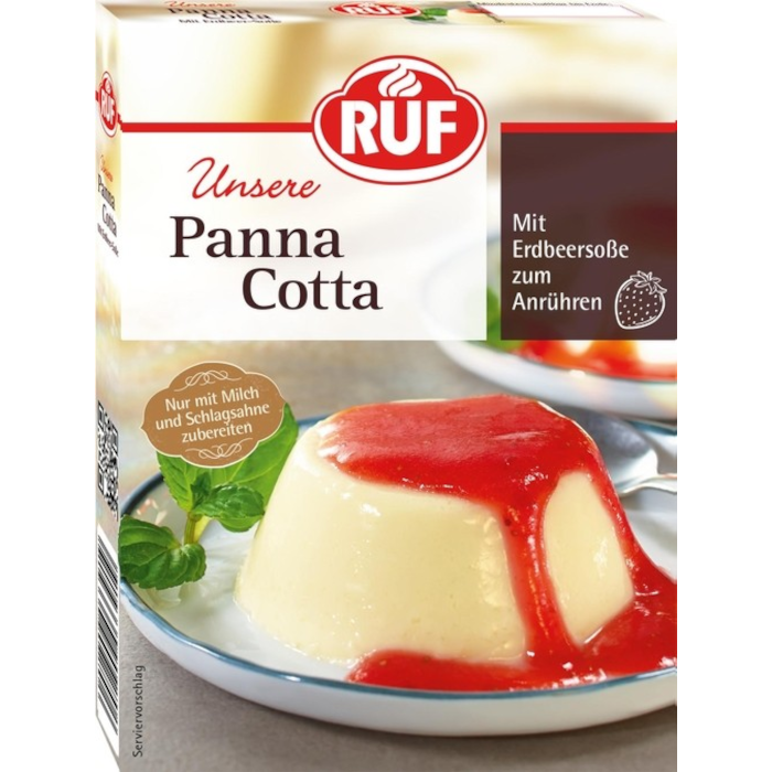RUF Panna Cotta con salsa di fragole 90g / 3,17oz