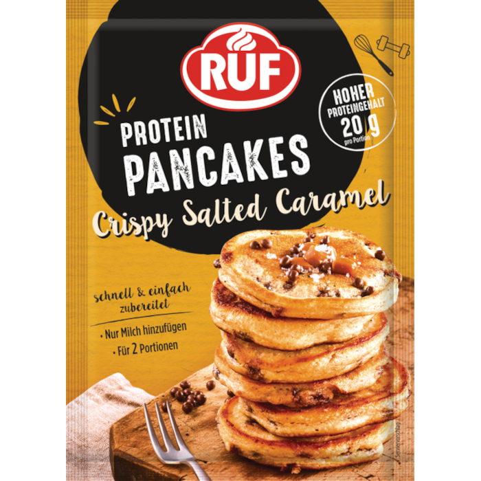 RUF Pancake proteici croccanti al caramello salato 150 g / 5,29 oz