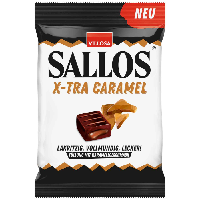 Sallos Liquorice Bonbons X-Tra Caramel Vegan 135g / 4.76oz