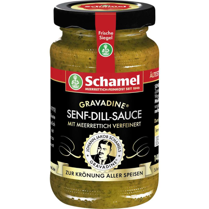 Schamel Senf-Dill-Sauce mit Meerrettich verfeinert 140g / 4.93oz