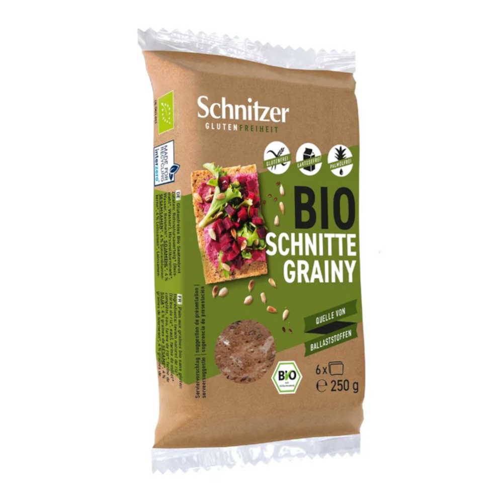 Schnitzer Økologiske kornede glutenfri skiver 250g / 8.81oz