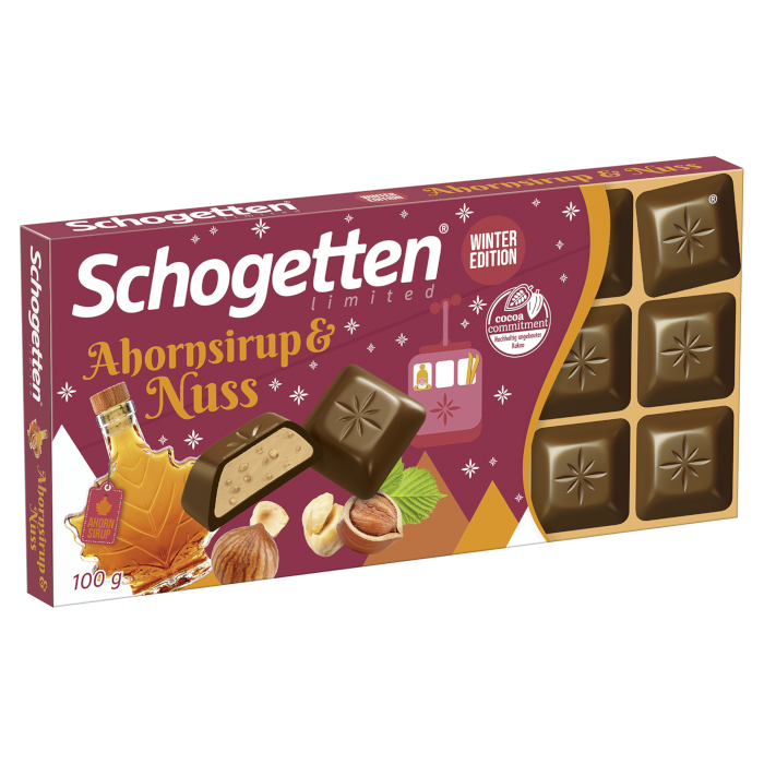 Schogetten Limited Winter Edition Maple Syrup &amp; Nut Chocolate 100g
