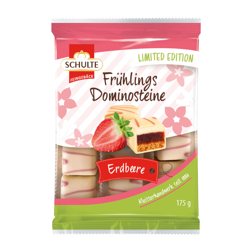 Schulte Frühlings-Dominosteine Erdbeere mit weißer Schokolade 175g