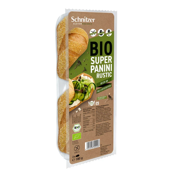 Schnitzer Bio Super Panini Rustiek Glutenvrij 180g / 6.34oz