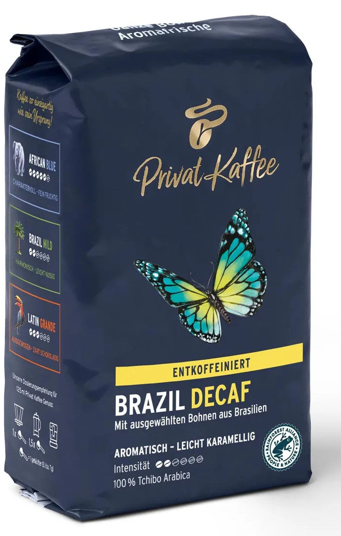 Tchibo Privat Kaffee Brazil Decaf ganze Bohnen 500g