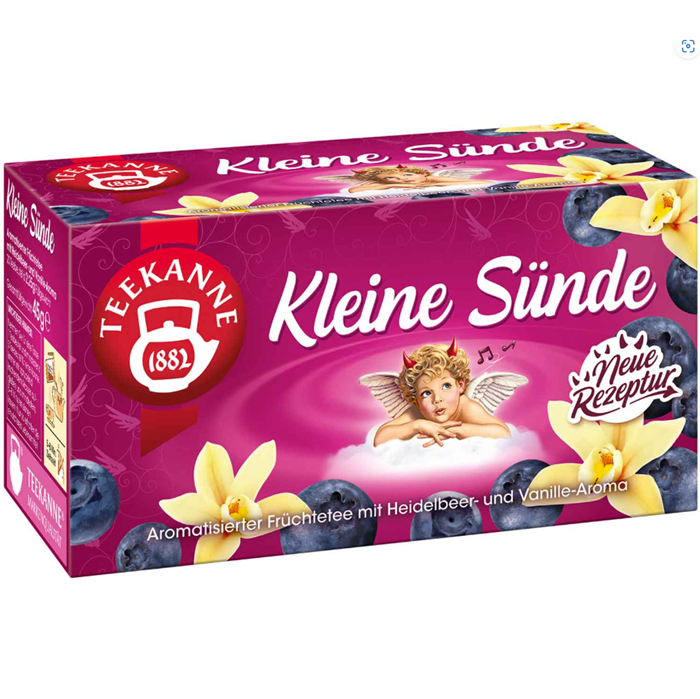 Teekanne Kleine Sünde Früchtetee 20 Doppelkammerbeutel