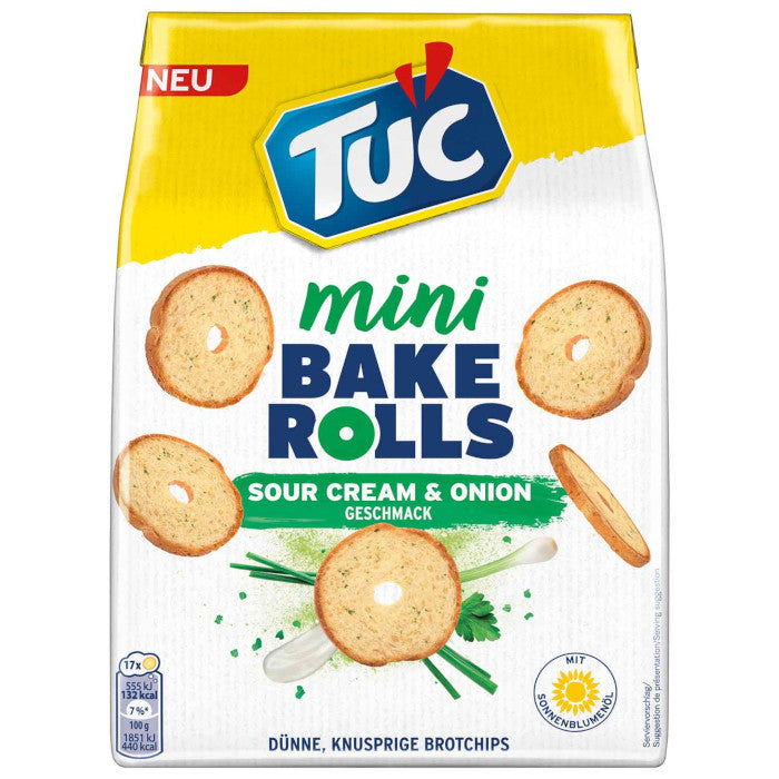 Tuc Mini Bake Rolls Sour Cream & Onion Brot-Chips 150g / 5.29oz