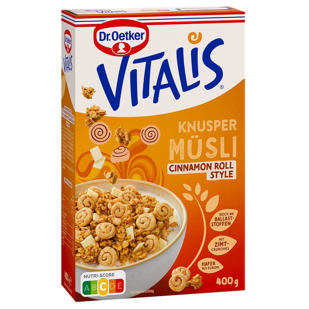 Dr. Oetker Vitalis Knusper Müsli Cinnamon Roll Style 400g / 14.11oz