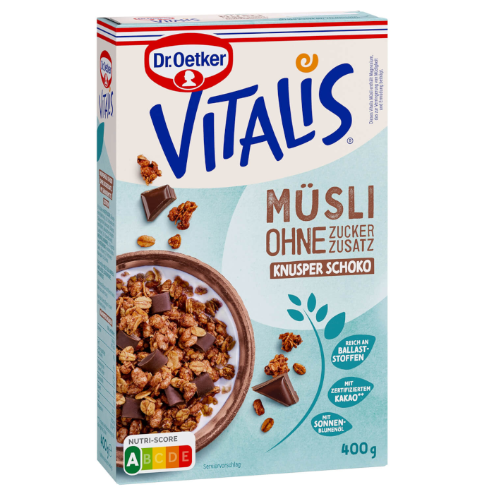 Dr. Oetker Vitalis Crunchy Muesli Chocolate without added sugar 400g